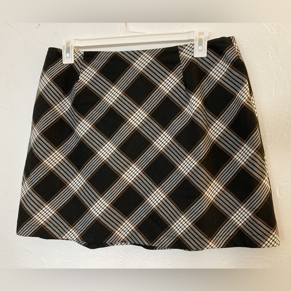 CCX (Avenue) Size 14 Black Plaid Mini Skirt - Picture 1 of 5